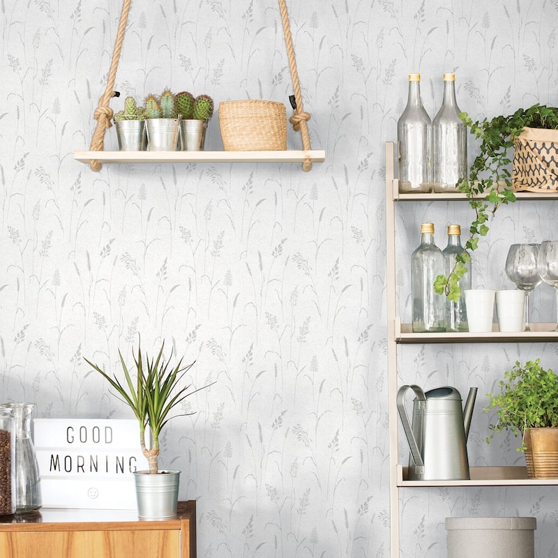 Galerie Wallcoverings Kitchen Recipes Floral Whisps Vinyl on Non-woven Matte Wallpaper Roll