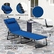preview thumbnail 5 of 7, Outsunny Folding Chaise Lounge Chair Outdoor Tanning Chair with Side Table, 5-Level Adjustable Beach Lounge Chair with Headrest