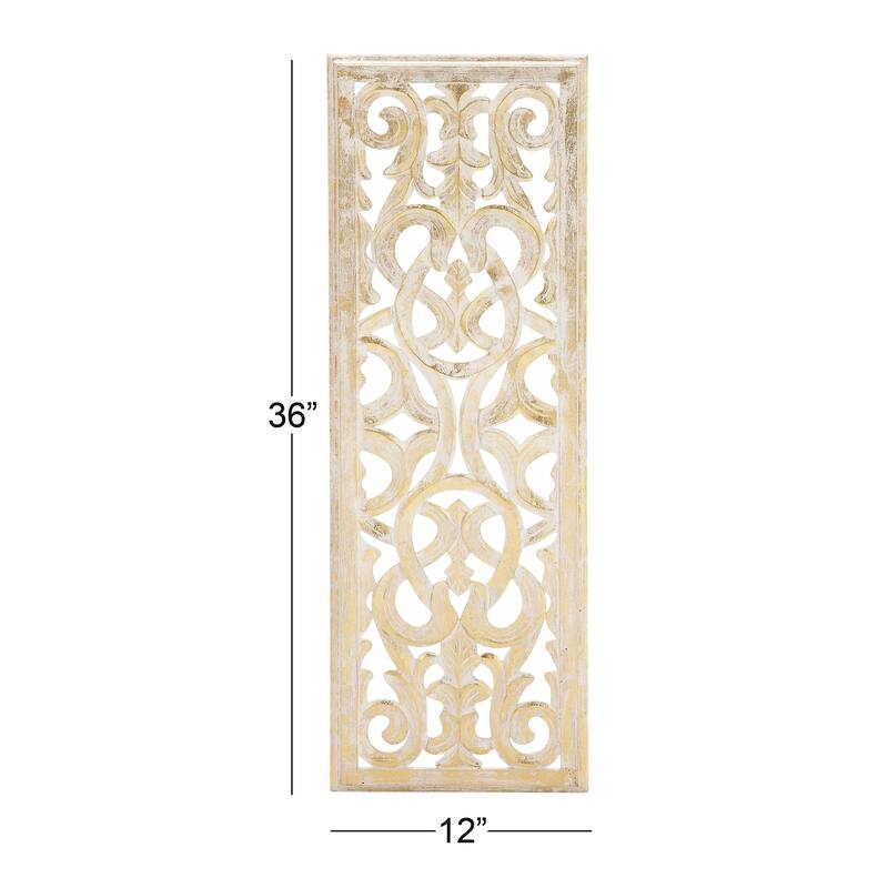 MDF Traditional Wall Decor Floral and botanical 36 x 12 x 1w