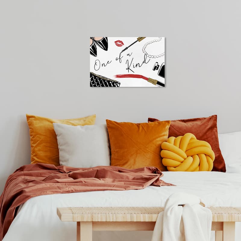 Wynwood Studio Canvas Fashion and Glam One of a Kind White and Glam Wall Art Canvas Print - 16 x 24