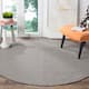 SAFAVIEH Handmade Montauk Rukhsana Flatweave Cotton Fringe Rug - 4' x 4' Round - Ivory/Black
