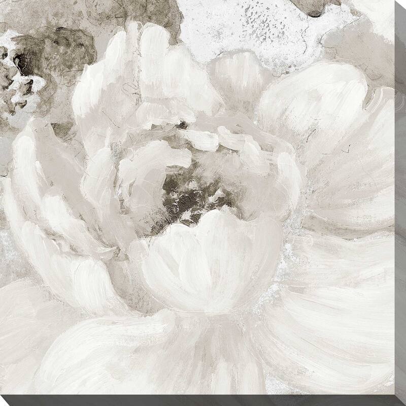 "Light Grey Flowers I" Print on Canvas