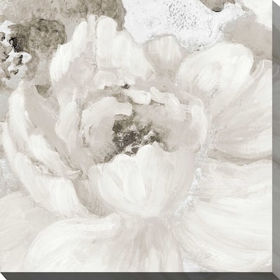 "Light Grey Flowers I" Print on Canvas