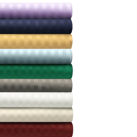 Egyptian Cotton 300 Thread Count Stripe Deep Pocket 4 Piece Bed Sheet Set by Miranda Haus