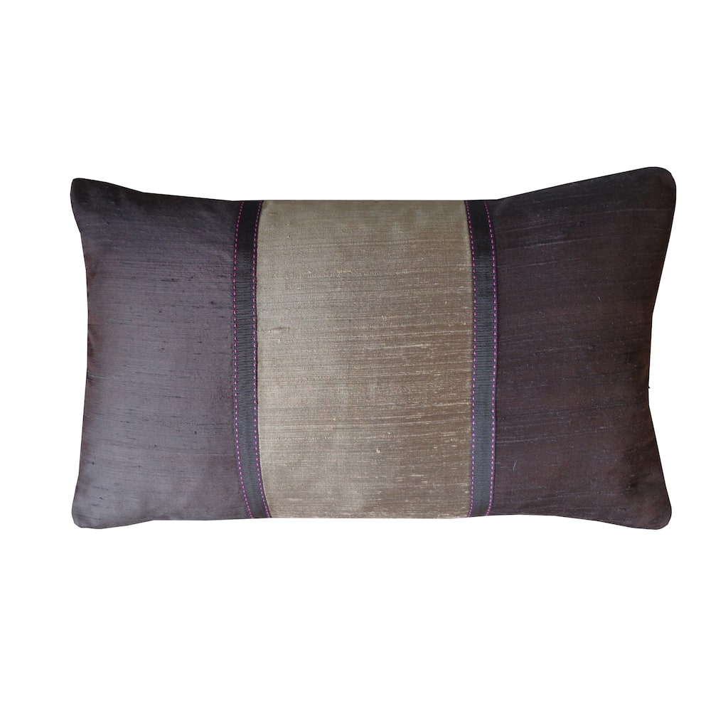 Jiti Indoor Chechu Patchwork Striped Patterned Silk Rectangle Lumbar Pillows Cushion for Sofa Chair 12 x 20