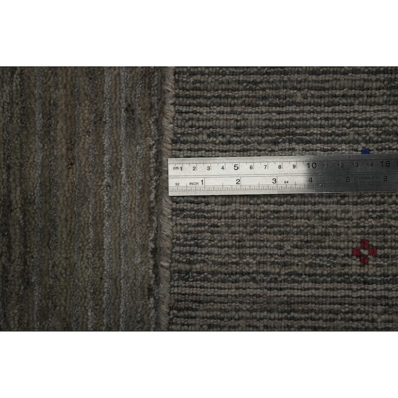 Hand Knotted Oriental 100% Wool Carpet Tribal Tribal Greys & Charcoal Gabbeh Area Rug - 9' 8'' X 7' 10''