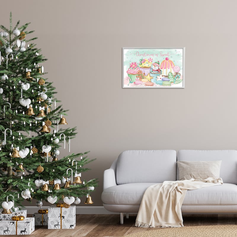 Stupell Christmas Is Sweet Festive Desserts Framed Giclee Art Design By Mollie B.