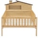 preview thumbnail 44 of 56, Wood Platform Bed with House-shaped Headboard, LED and Built-in Storage