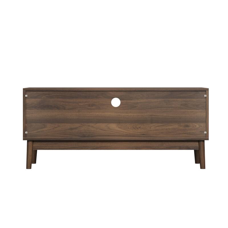 Wooden TV Stand for TVs up to 32/45 Inches, Mid-Century Modern Media Console Table Entertainment Center for Living Room, Walnut