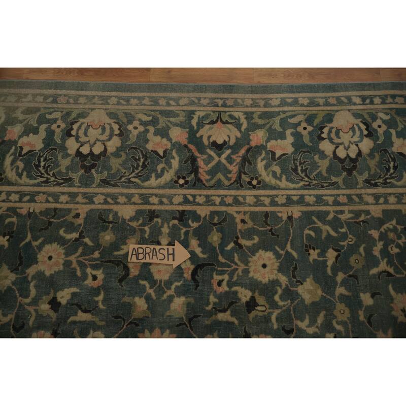 Hand Knotted Oriental 100% Wool Carpet Traditional All-Over Navy Blue & Blues Ziegler Area Rug - 12' 3'' X 10' 10''