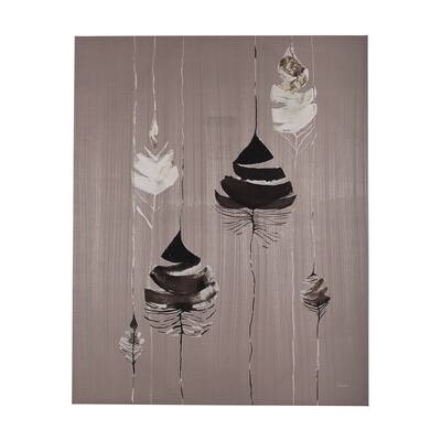 Rain of Feather Warm Gray (32 x 40) Canvas Art Print