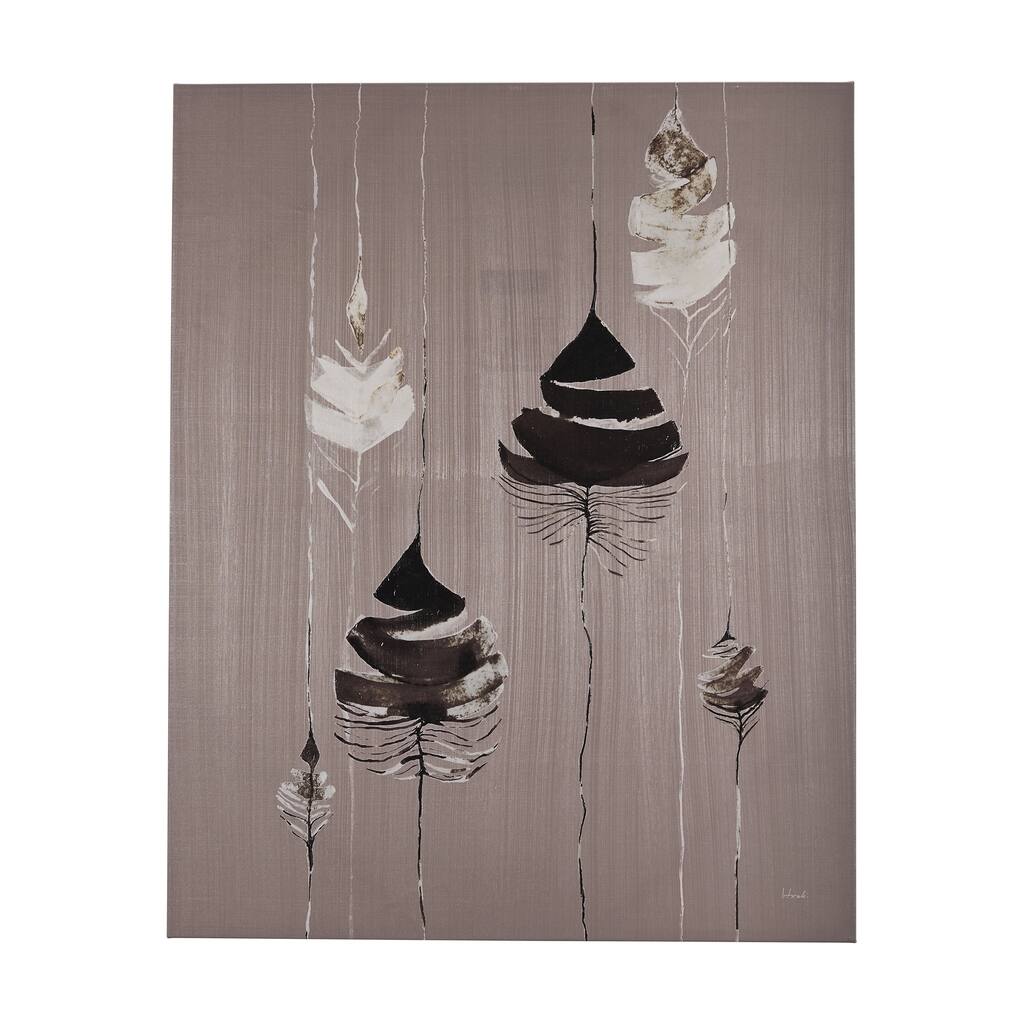 Rain of Feather Warm Gray (32 x 40) Canvas Art Print