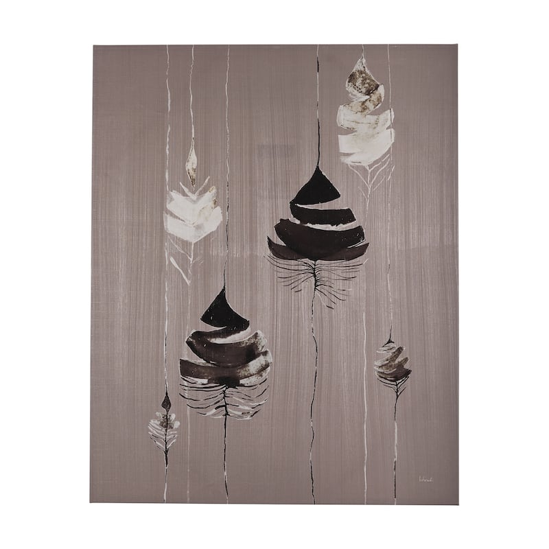 Rain of Feather Warm Gray (40 x 50) Canvas Art Print - Large