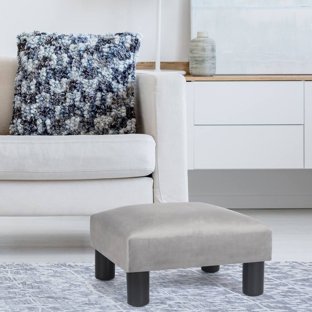 Adeco Ottoman Upholstered Fabric Footrest Pet Steps Dog Stair Stool