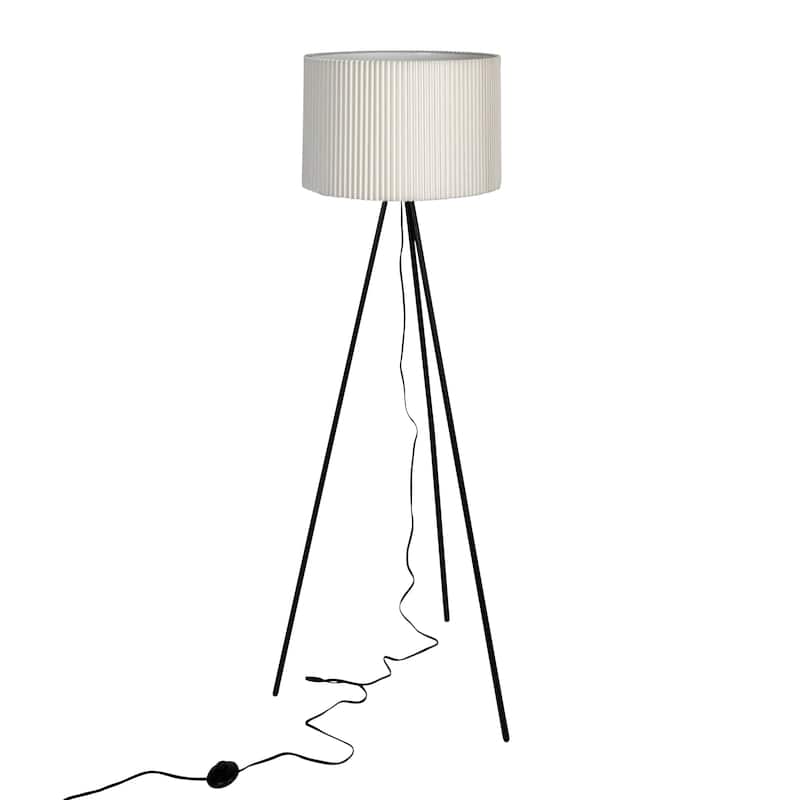 Metal Floor Lamp with Jute Shade