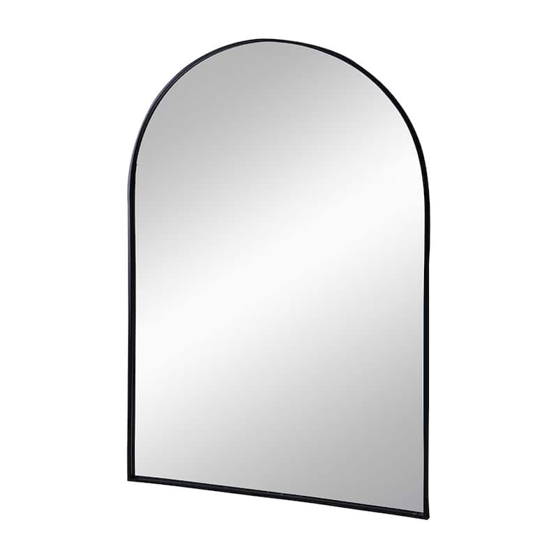24" x 36" Black Arched Mirror with Metal Frame, Wall Mirror for Living Room Bedroom Entryway