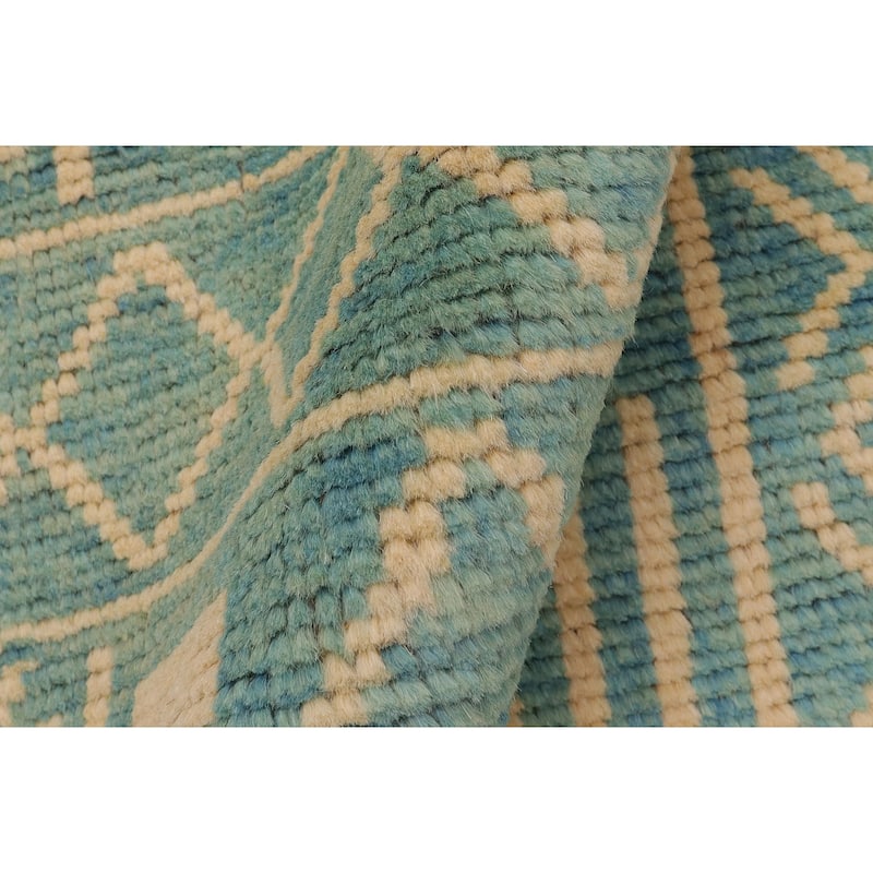 Boho Chic Balochi Ferguson Blue/Beige Hand Knotted Wool Rug - 3'2'' x 5'1''