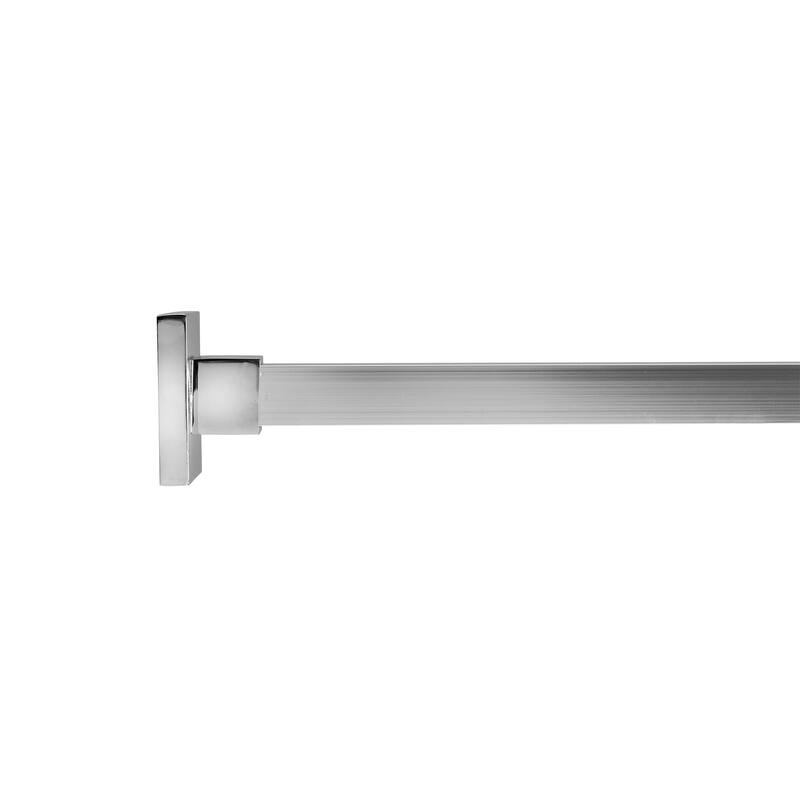 Croydex Luxury 98 in. Adjustable Square Shower Curtain Rod with Matching Hooks in Chrome