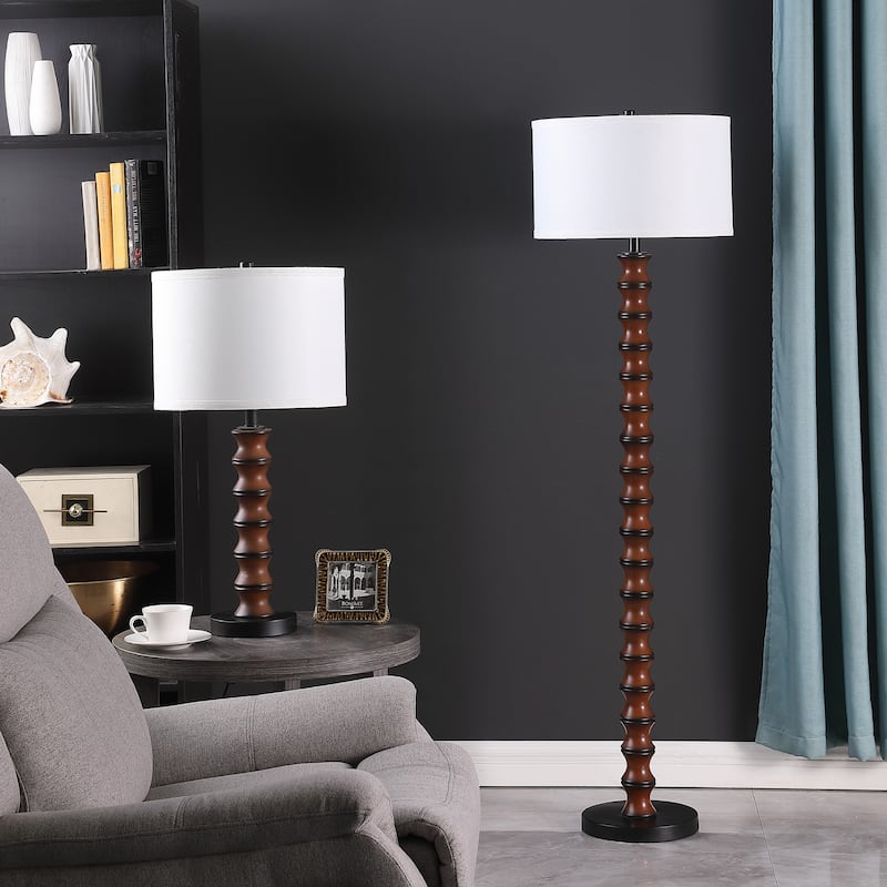 61 In. Coastal Littoral Wood Insp Floor Lamp