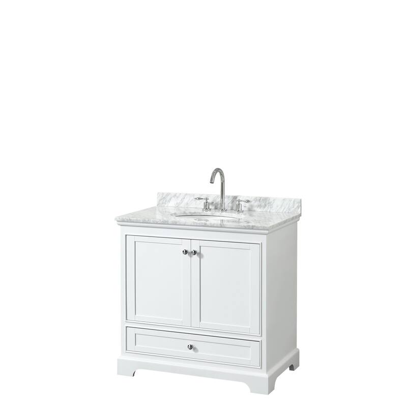 Wyndham Collection Deborah 36" Free Standing Single Vanity Set with