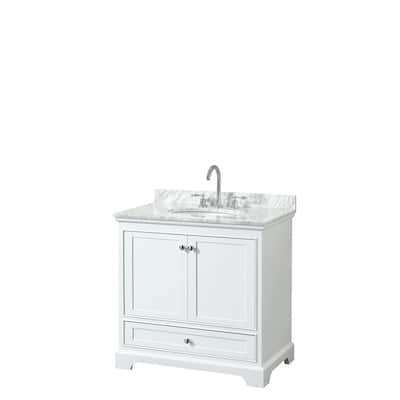 Wyndham Collection Deborah 36" Free Standing Single Vanity Set with