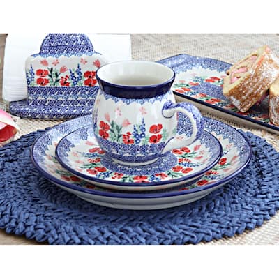 Blue Rose Polish Pottery Ceramika Artystyczna Bubble Mug