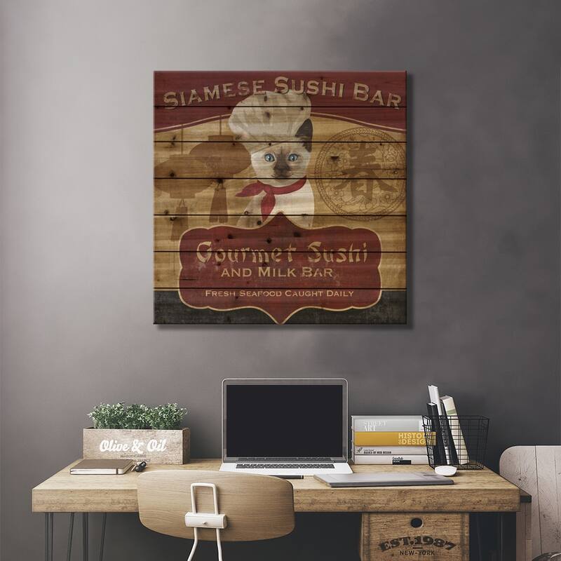 Siamese Kitchen Print On Wood by Conrad Knutsen - Multi-Color