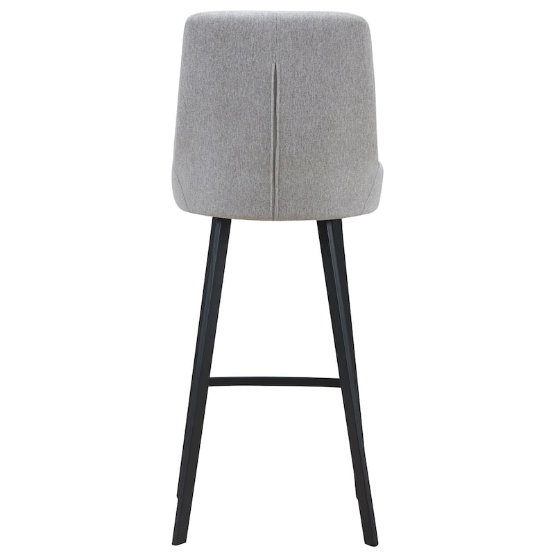 Leick Home Upholstered Back Counter Height Stool with Steel Base Set of 2