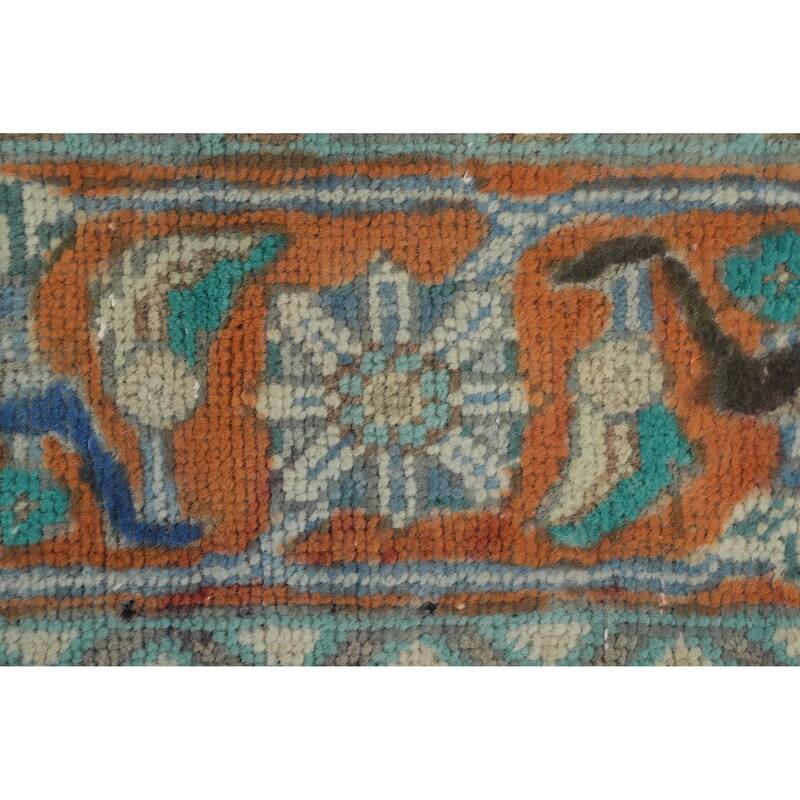Hand Knotted Oriental 100% Wool Carpet Traditional Floral Green Tabriz Area Rug - 6' 8'' X 4' 10''