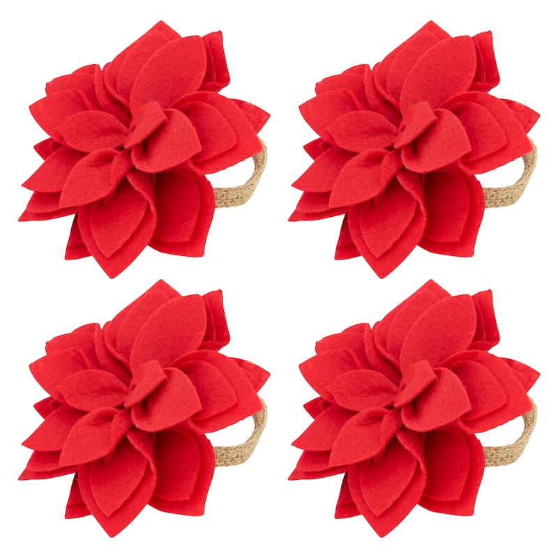 Felt Blossom Napkin Ring (Set of 4)