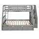 preview thumbnail 4 of 9, Twin Over Full Bunk Bed with Drawers,Ladder and Staircase For Bedroom