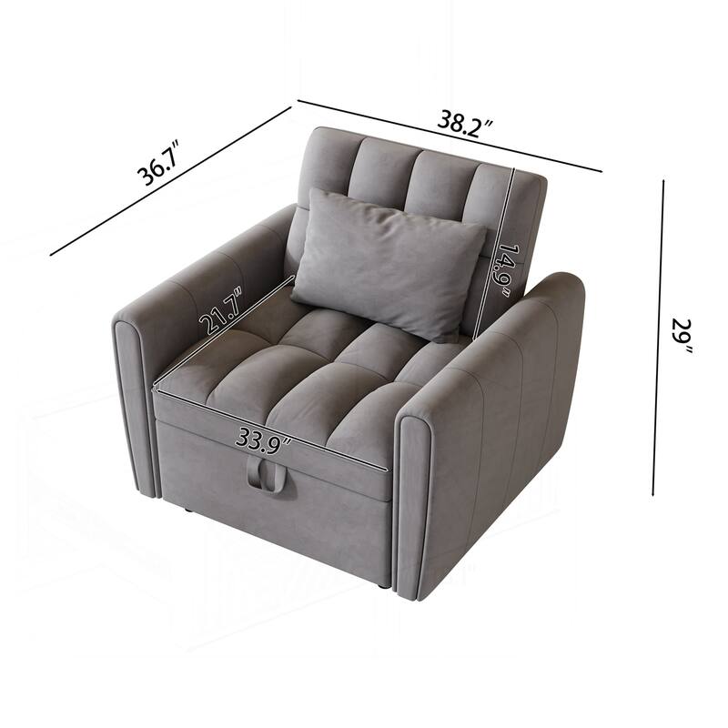 Versatile Foldable Sofa Bed with Adjustable Backrest and Soft Pillows