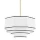 preview thumbnail 2 of 0, Hudson Valley Riverdale 4-Light Aged Brass Large Pendant with White Belgian Linen Shade Aged Brass