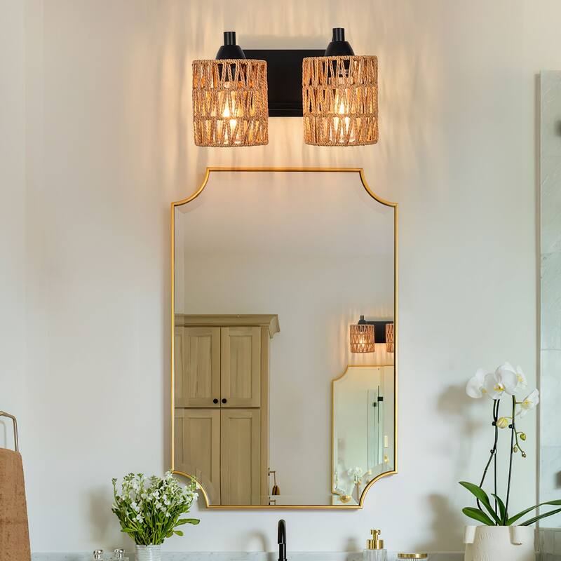 Rattan Vanity Light