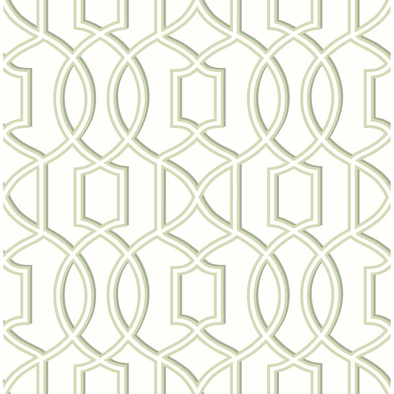 A-Street Prints Quantum Green Trellis Wallpaper