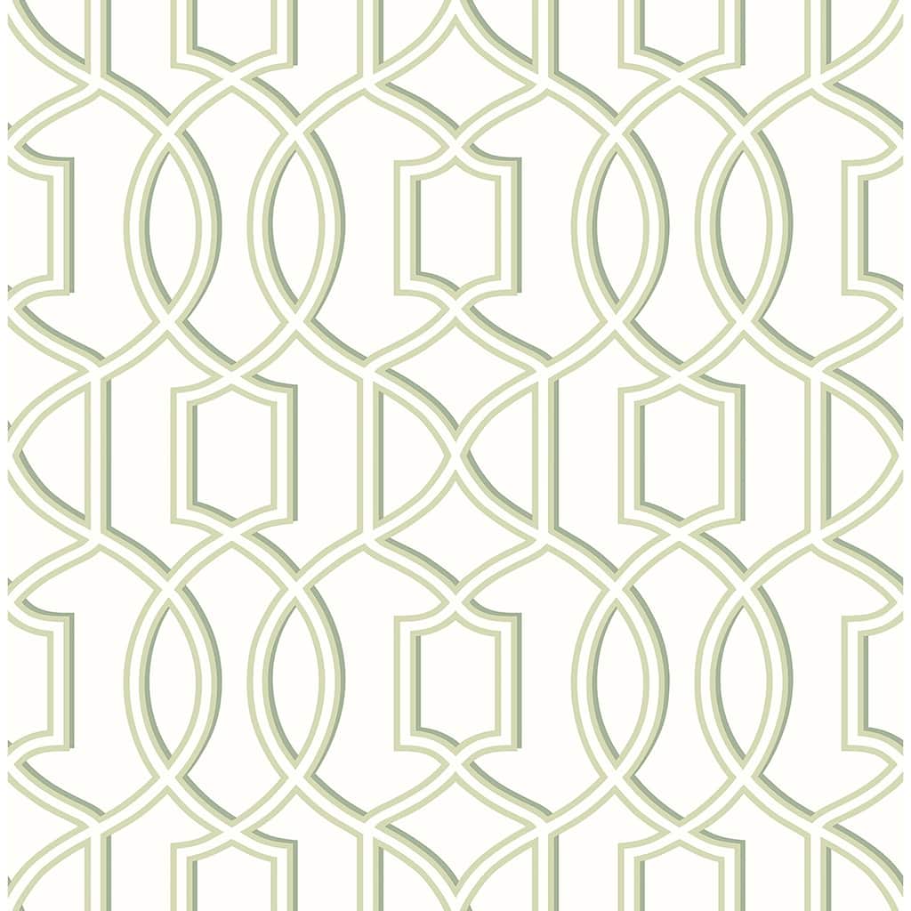 A-Street Prints Quantum Green Trellis Wallpaper