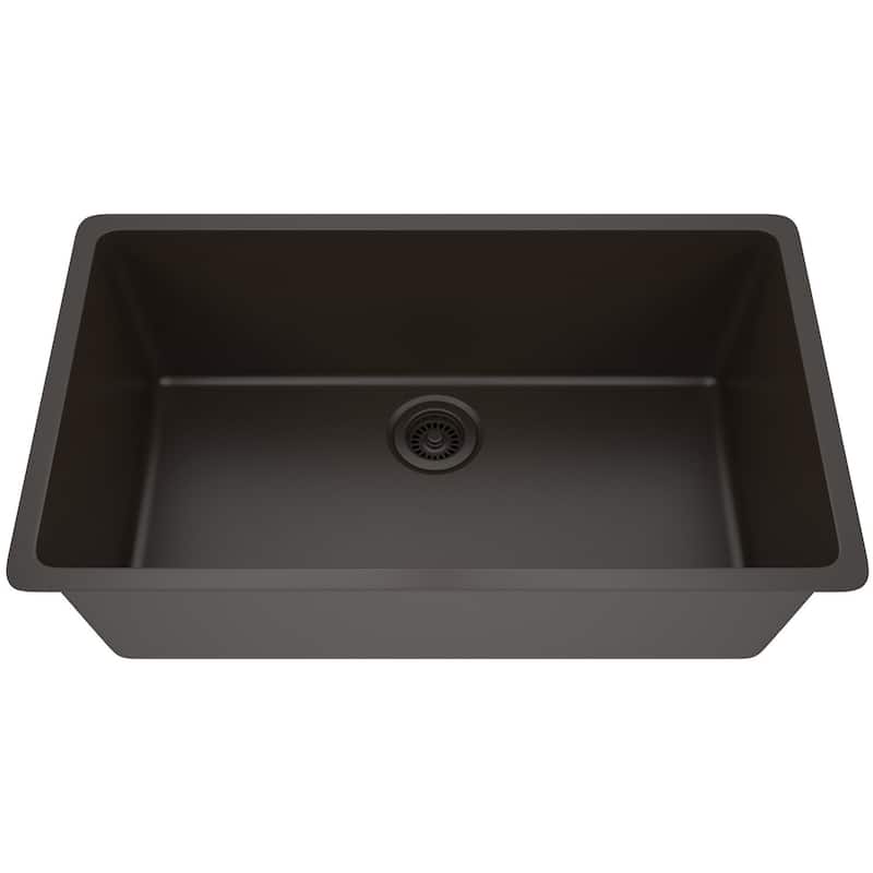 Lexicon Drop-In Quartz 32 Inch Single Bowl Kitchen Sink Kit - 32"x19"
