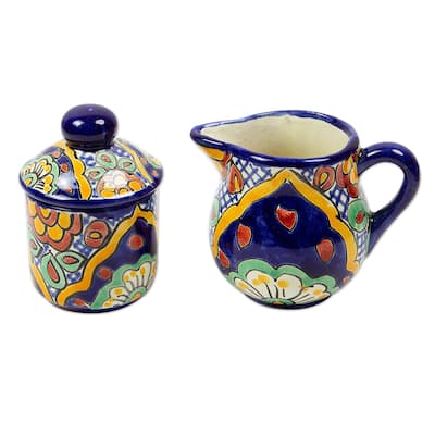 Novica Handmade Hidalgo Fiesta Creamer And Sugar Bowl (Set Of 2)