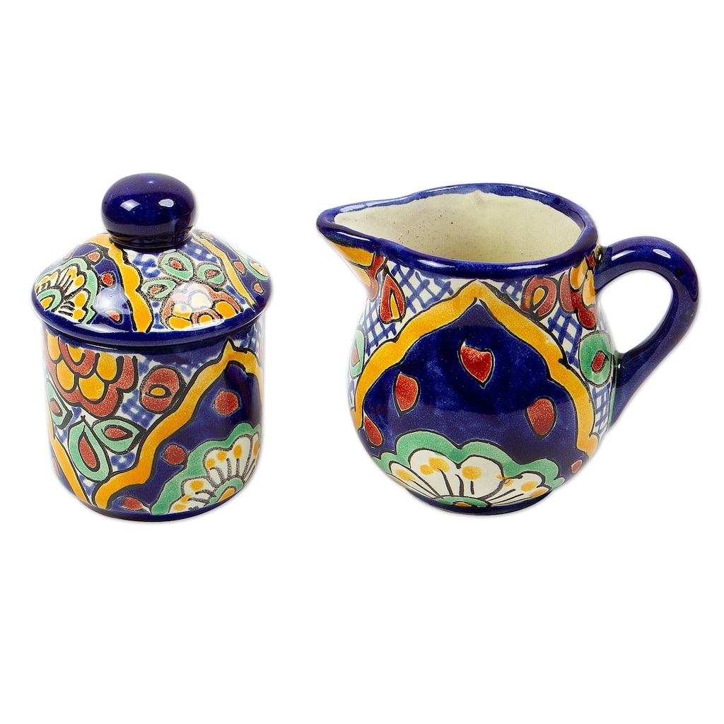 Novica Handmade Hidalgo Fiesta Creamer And Sugar Bowl (Set Of 2)