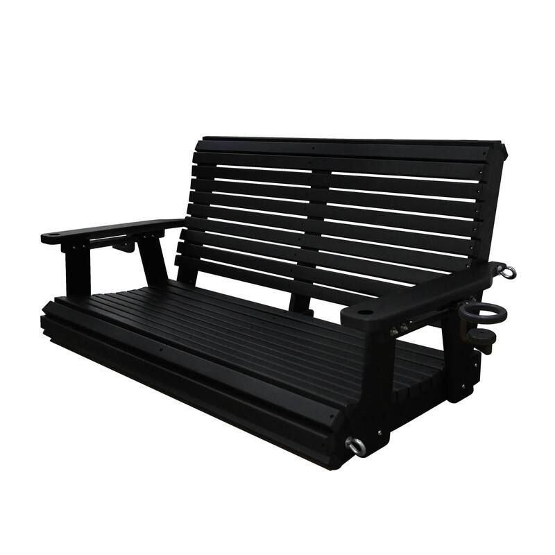 Fortune Candy HDPE Outdoor Porch Swing 2-Person with 18/8 Stainless Steel Bolts