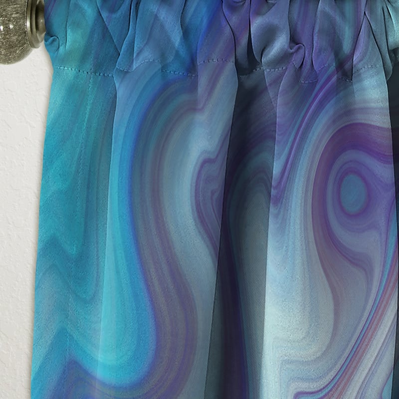 Designart 'Marbled Colours in Shades of Turquoise and Purple' Modern Blackout Curtain Single Panel