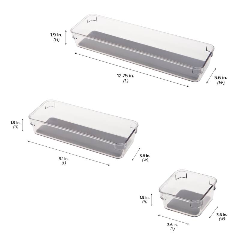 Simplify 4 Pack Multipurpose Drawer Organizers - 12.75"x 3.6"x 1.9"