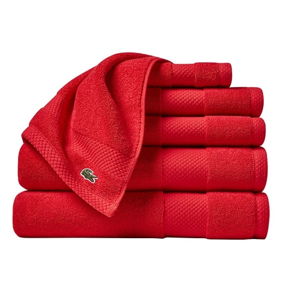 Lacoste Heritage Supima 100 Cotton 6 Piece Towel Set On Sale Bed