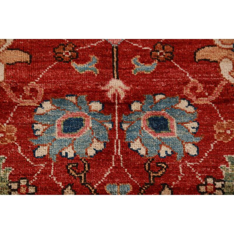 Vegetable Dye Floral Red Ziegler Oriental Rug Hand-Knotted Wool Carpet - 5'1"x 6'7"