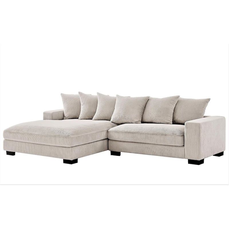 Us Pride Furniture Payan 102.4" Wide Corduroy L-Shape Sectional Sofa