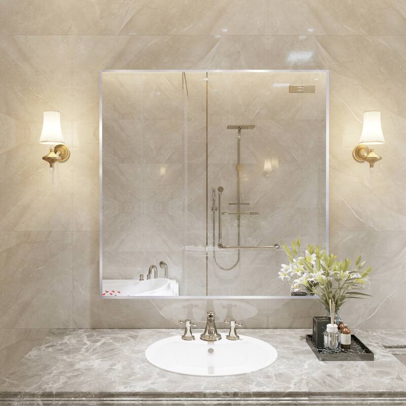 QuivaraView Wall Mounted Aluminum Frame Bathroom Vanity Mirror