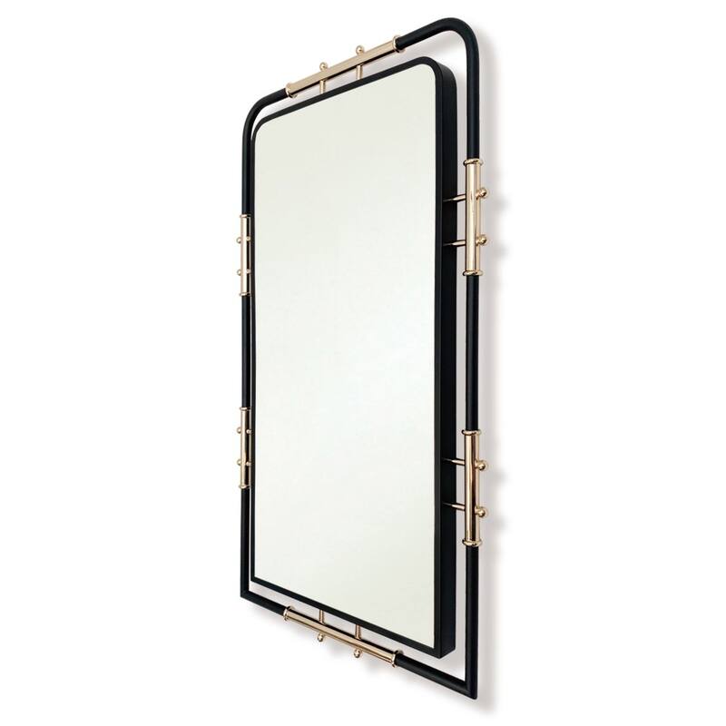MacLuu Black and Gold Rectangle Wall Mirror - Black & Gold - 36.62" x 20.87"