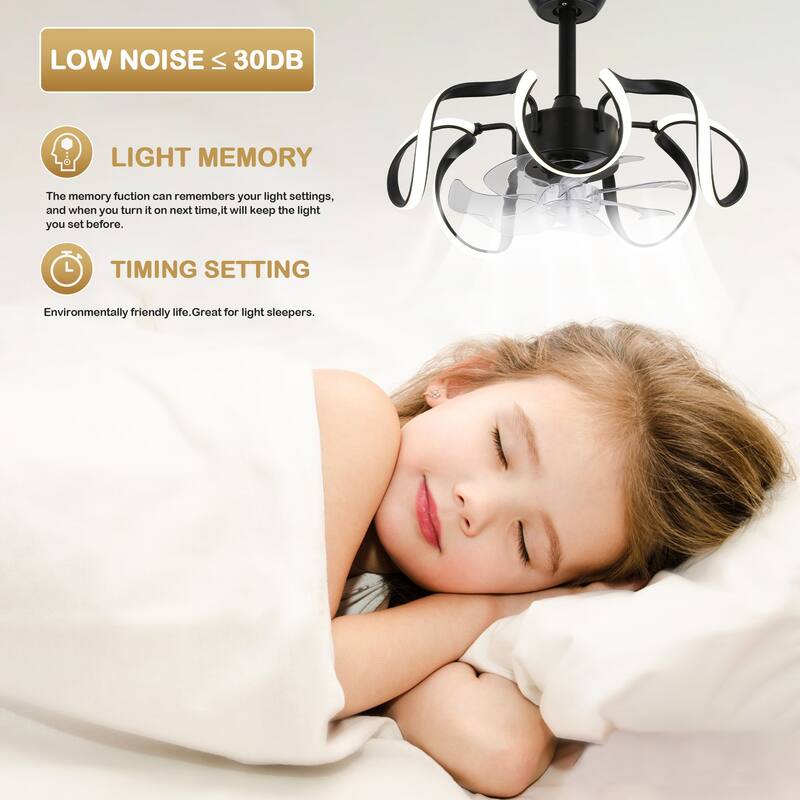 Oaks Aura 20in.Futuristic Modern Flush Mount Ceiling Fan with Light,6-Speed Low Profile Smart APP Control Ceiling Fan w/ Remote