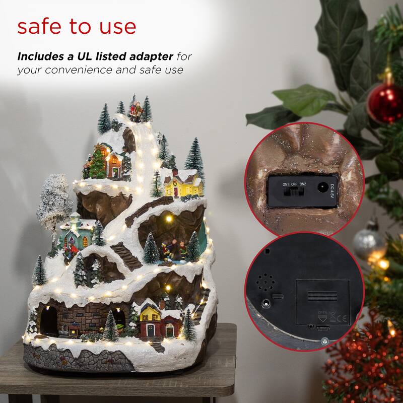 Alpine Corporation Christmas Winter Wonderland Set with LED Lights and Music