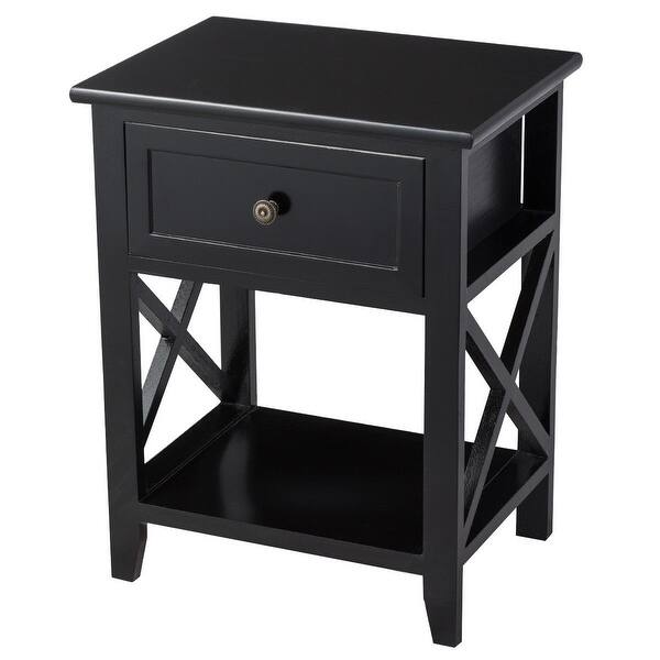 Shop Costway 2pcs End Bedside Table Nightstand Drawer Storage Room